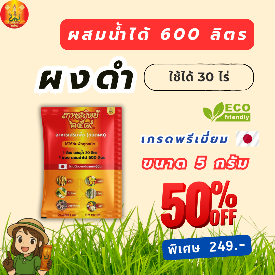 เทพสถิตย์ ขนาดทดลอง 5  กรัม #ผงดำกล่องส้ม