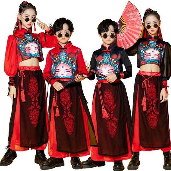 ชุดจีน กี่เพ้า เสื้อแขนยาว+กระโปรงดำ เข็มขัด