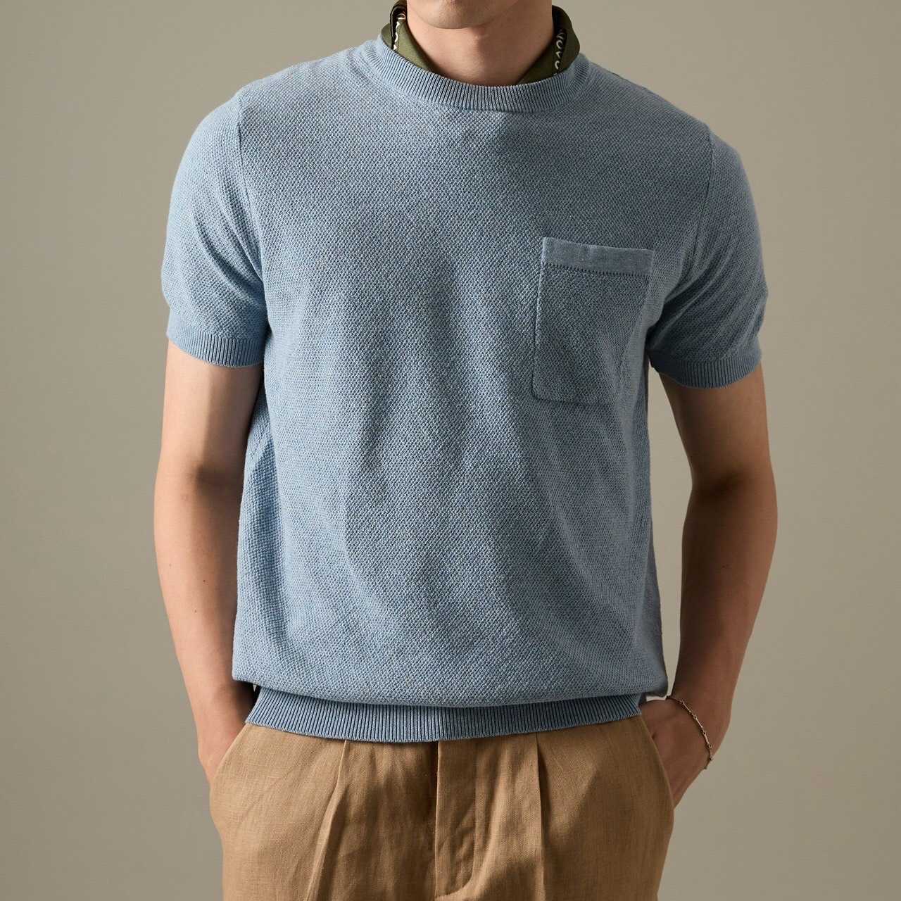 BRANDON KNIT TEE - BLUE