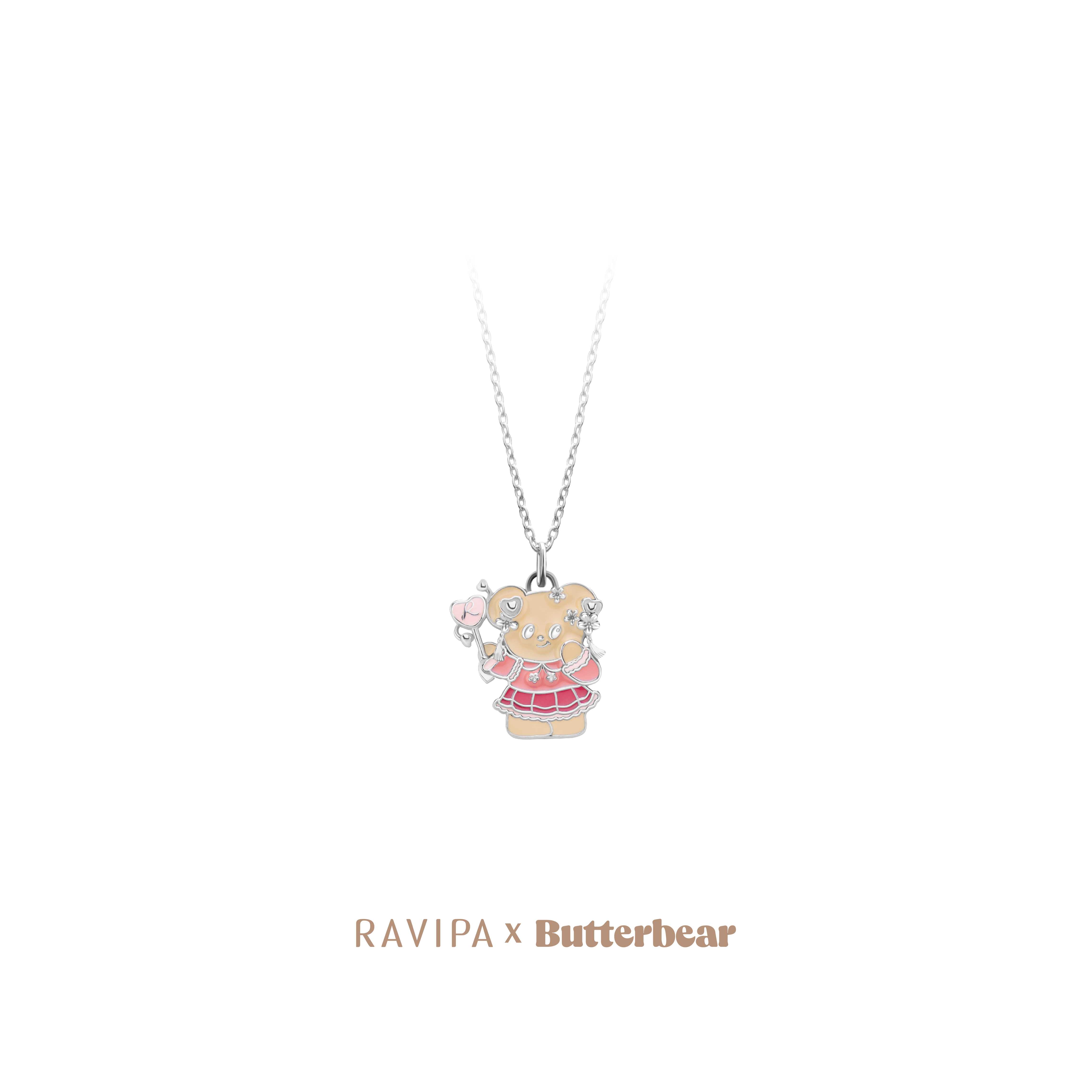 Butterbear Pinky-Heart Necklace