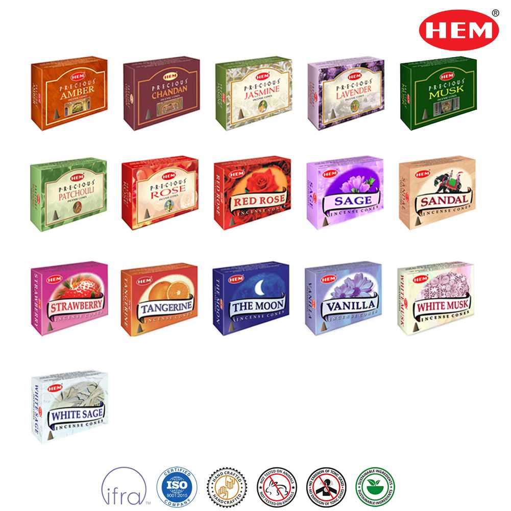 HEM กำยานเกรดพรีเมี่ยม มีให้เลือก 16 กลิ่น Incense Cones ขนาดแพคเล็ก กล่องใหญ่