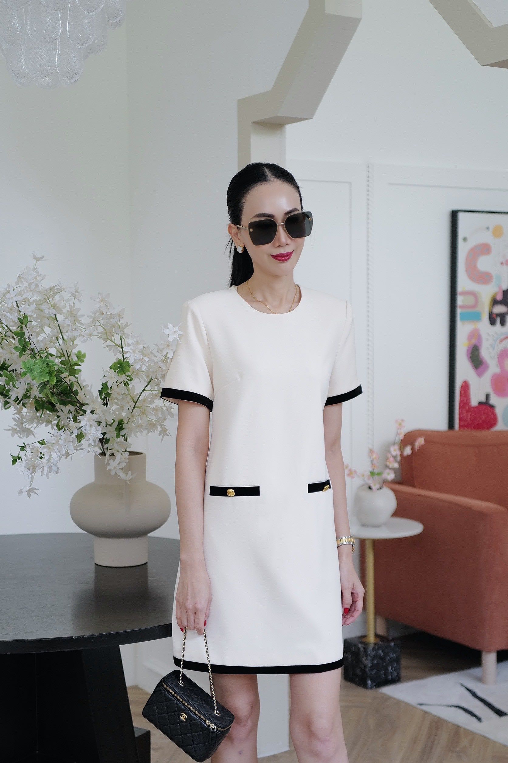 📌พร้อมส่ง…Chic Contrast Dress 