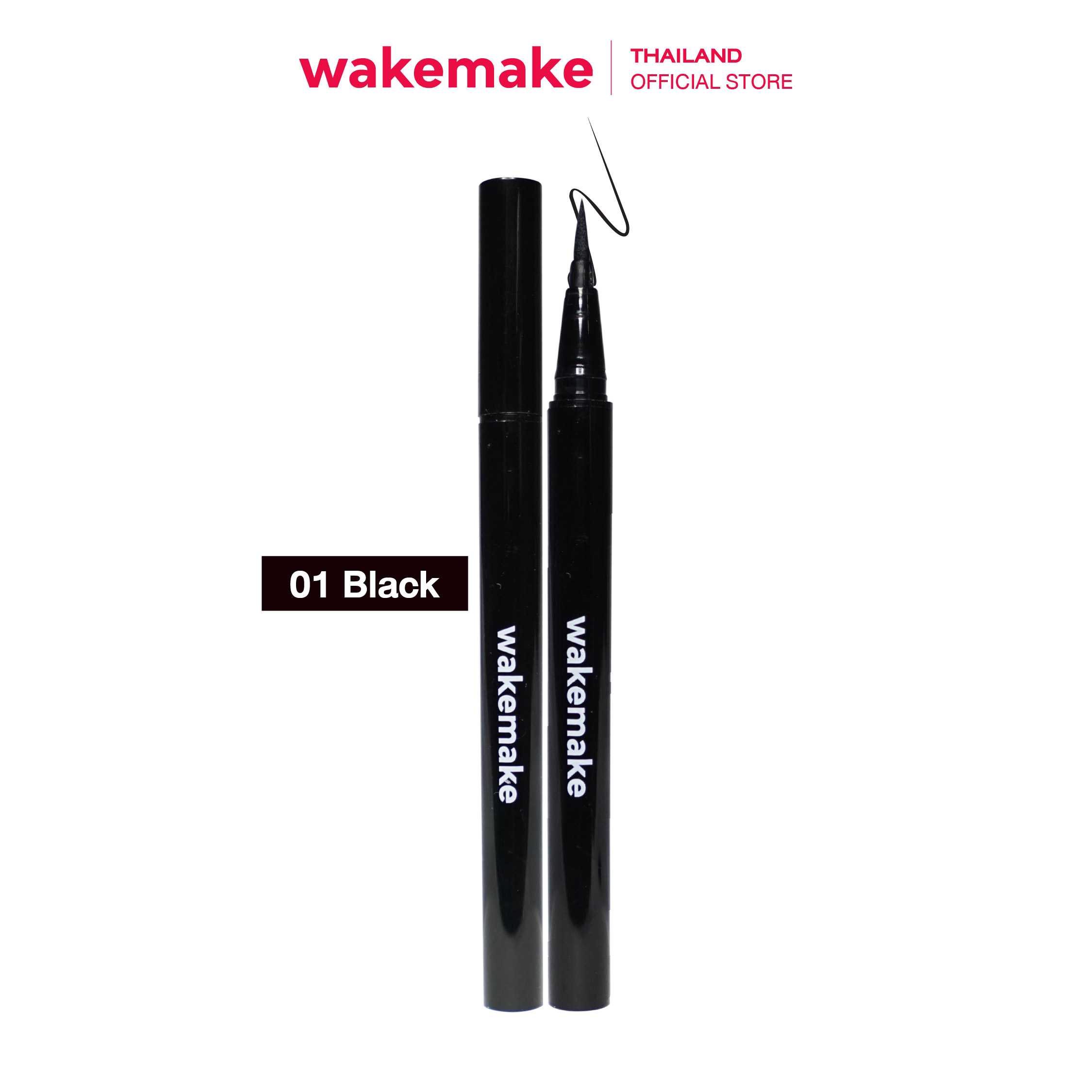 Wakemake Any Proof Eyeliner อายไลเนอร์หัวปากกา กันน้ำ กันเหงื่อ ไม่แพนด้า - สี 01 Black