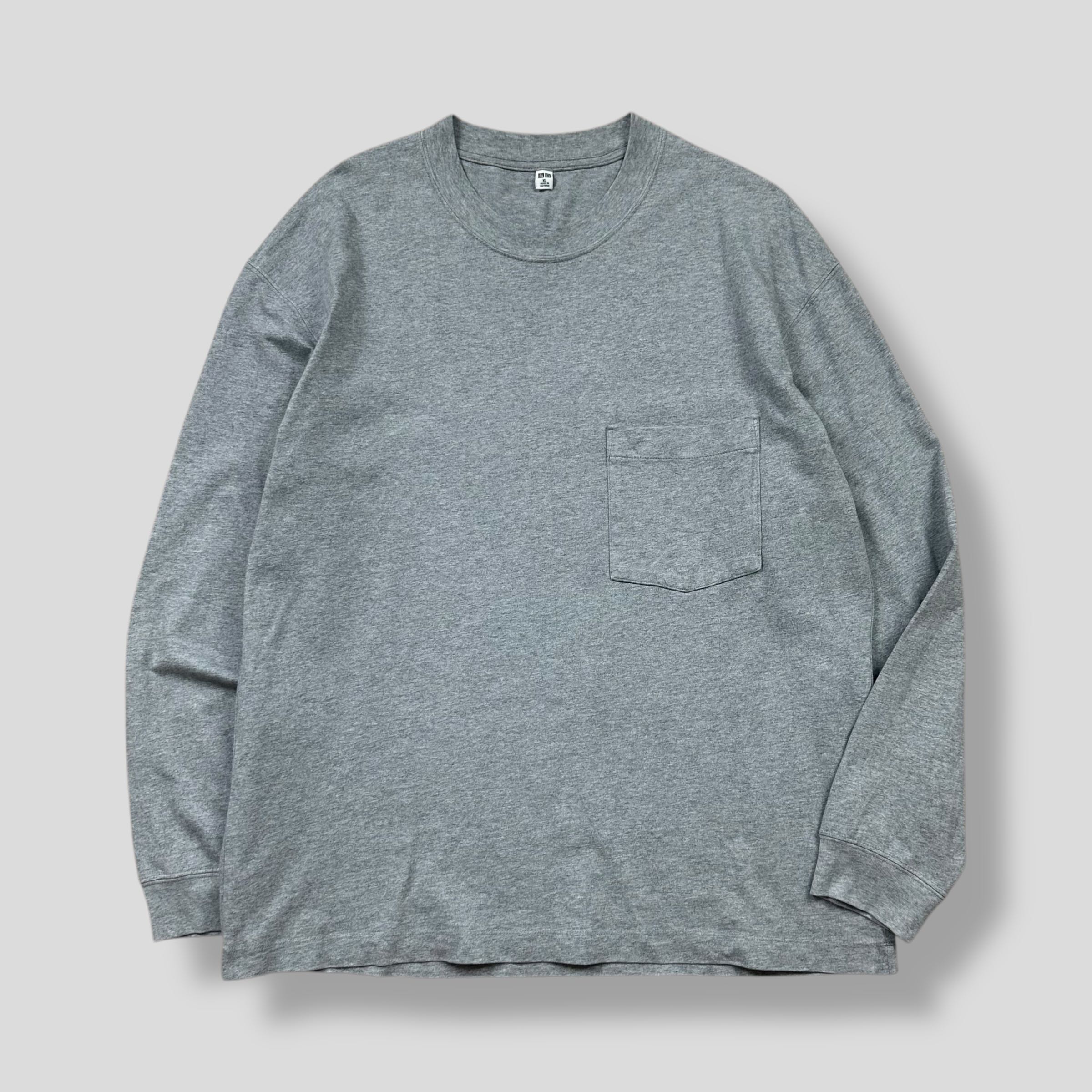UNIQLO LONG SLEEVE ONE POCKET T-SHIRT 
