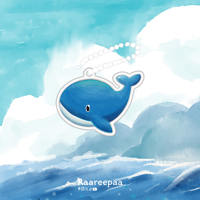 Acrylic Keychain - Mini Whale (Side)