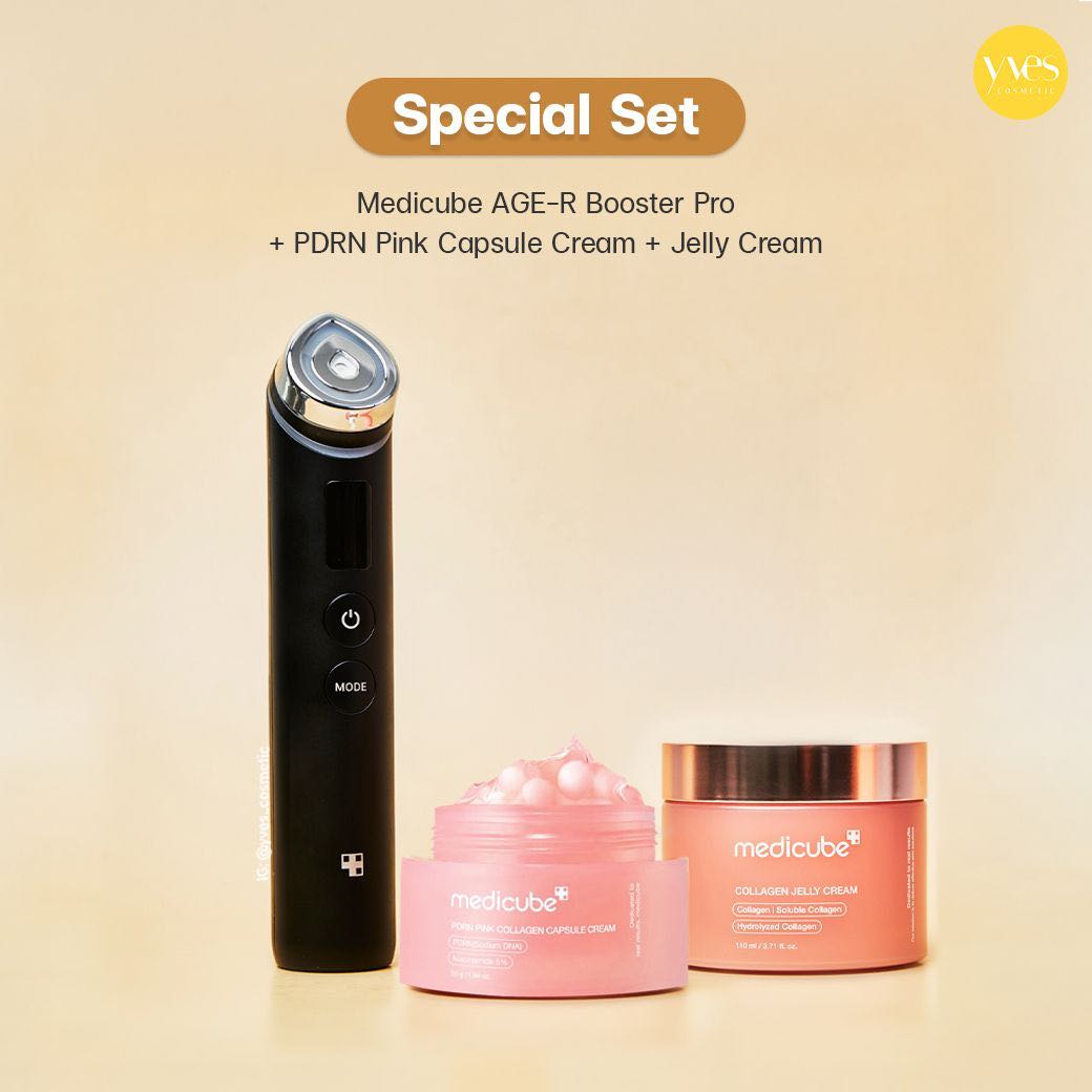 Set Medicube | Age-R Booster Pro (Black) + PDRN Capsule 50g + Jelly Cream 110ml
