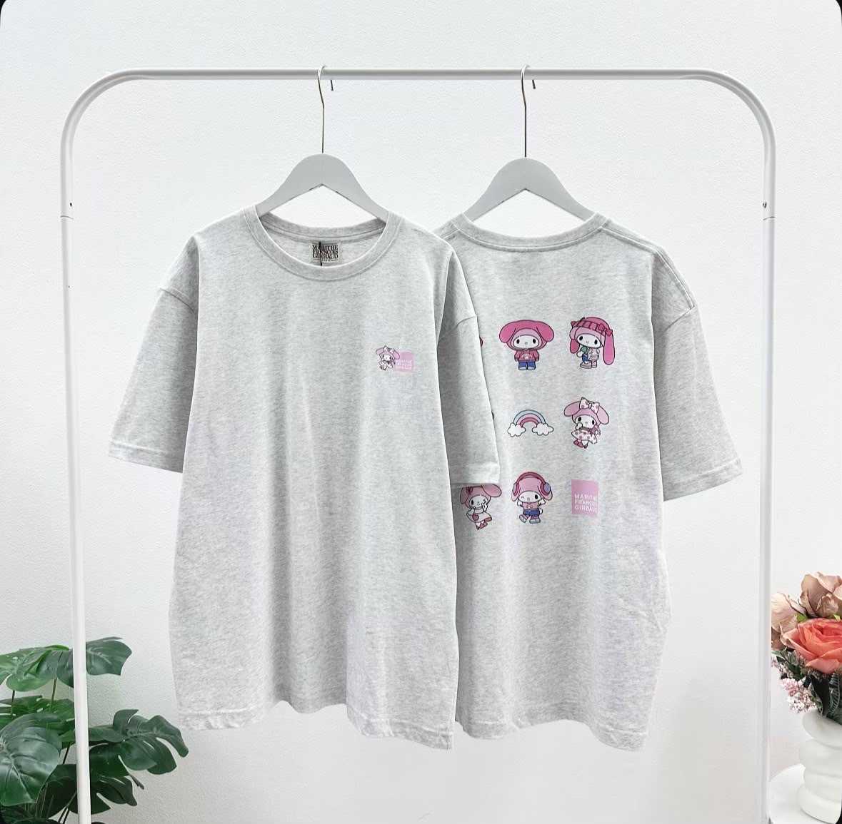 พร้อมส่ง Marithe x My Melody Over Fit T-Shirt Heather (Grey)