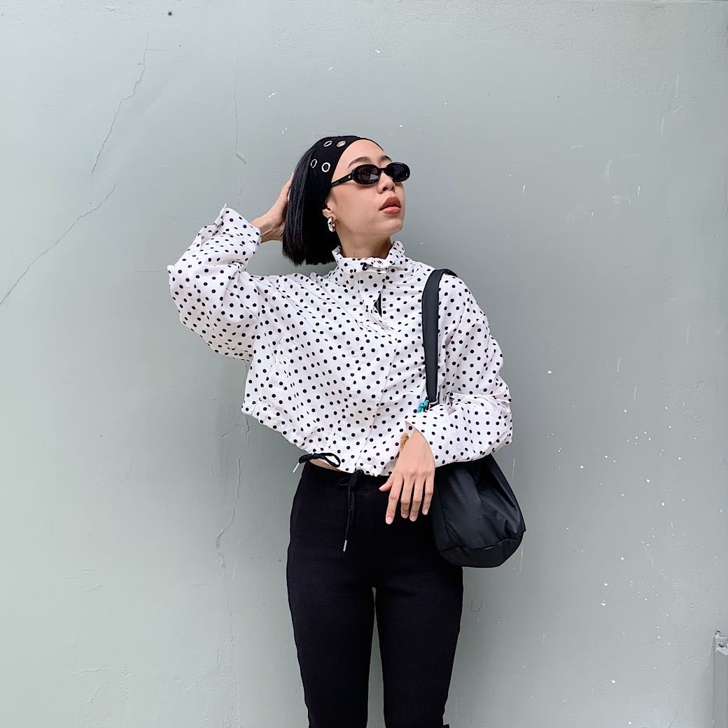 Dot turtle neck jacket