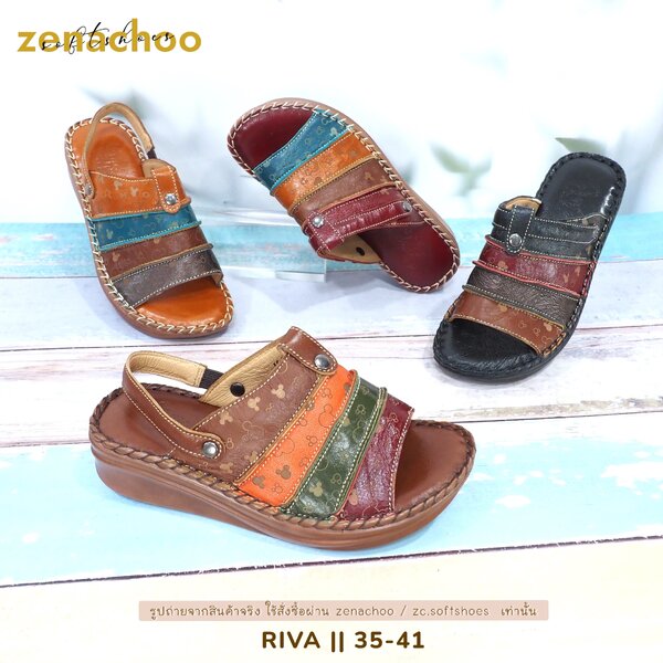 ทรงปกติ: สินค้าลดราคา ไม่รับเปลี่ยน-คืน Zenachoo รุ่น Riva สูง 1.5 นิ้ว รองเท้าสุขภาพ ปรับสายได้ ...