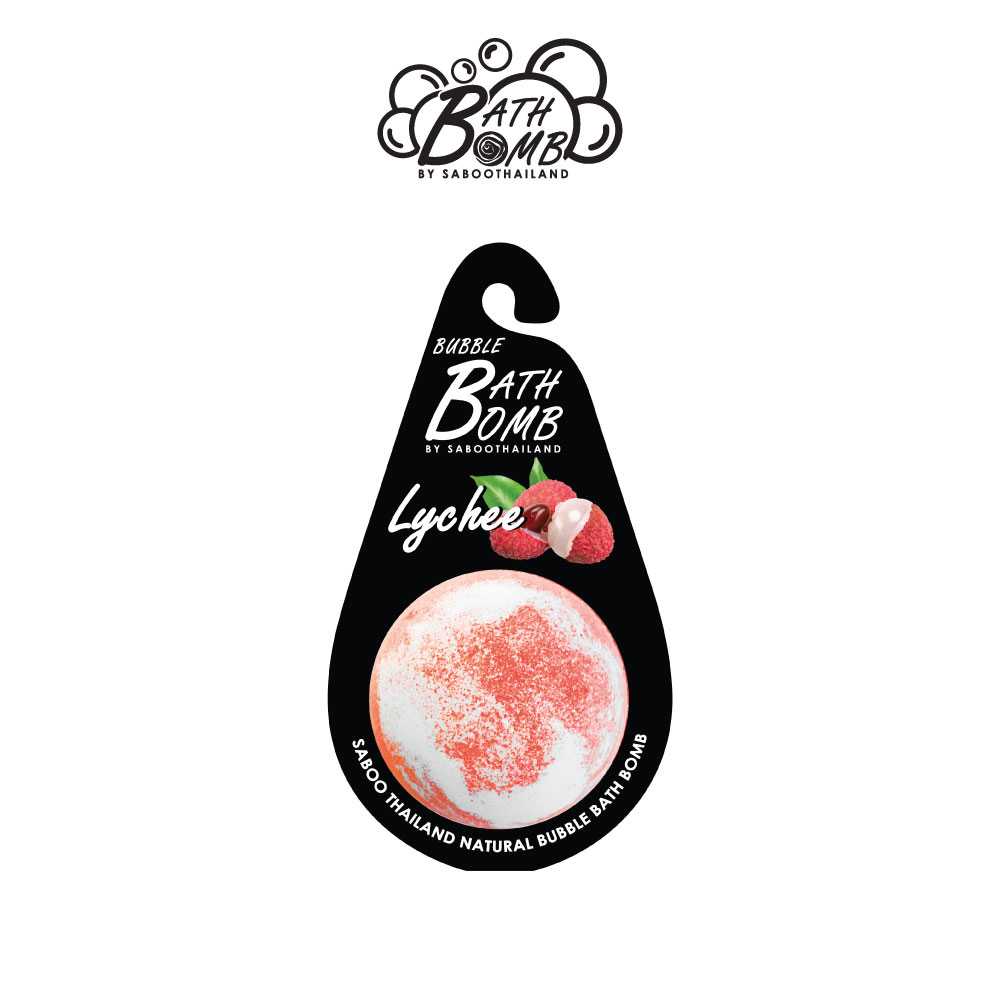 แบบแขวน สบู่แนชเชอรัล บาธบอม กลิ่นลิ้นจี่ 150กรัม - SABOO NATURAL BATH BOMB LYCHEE 150g