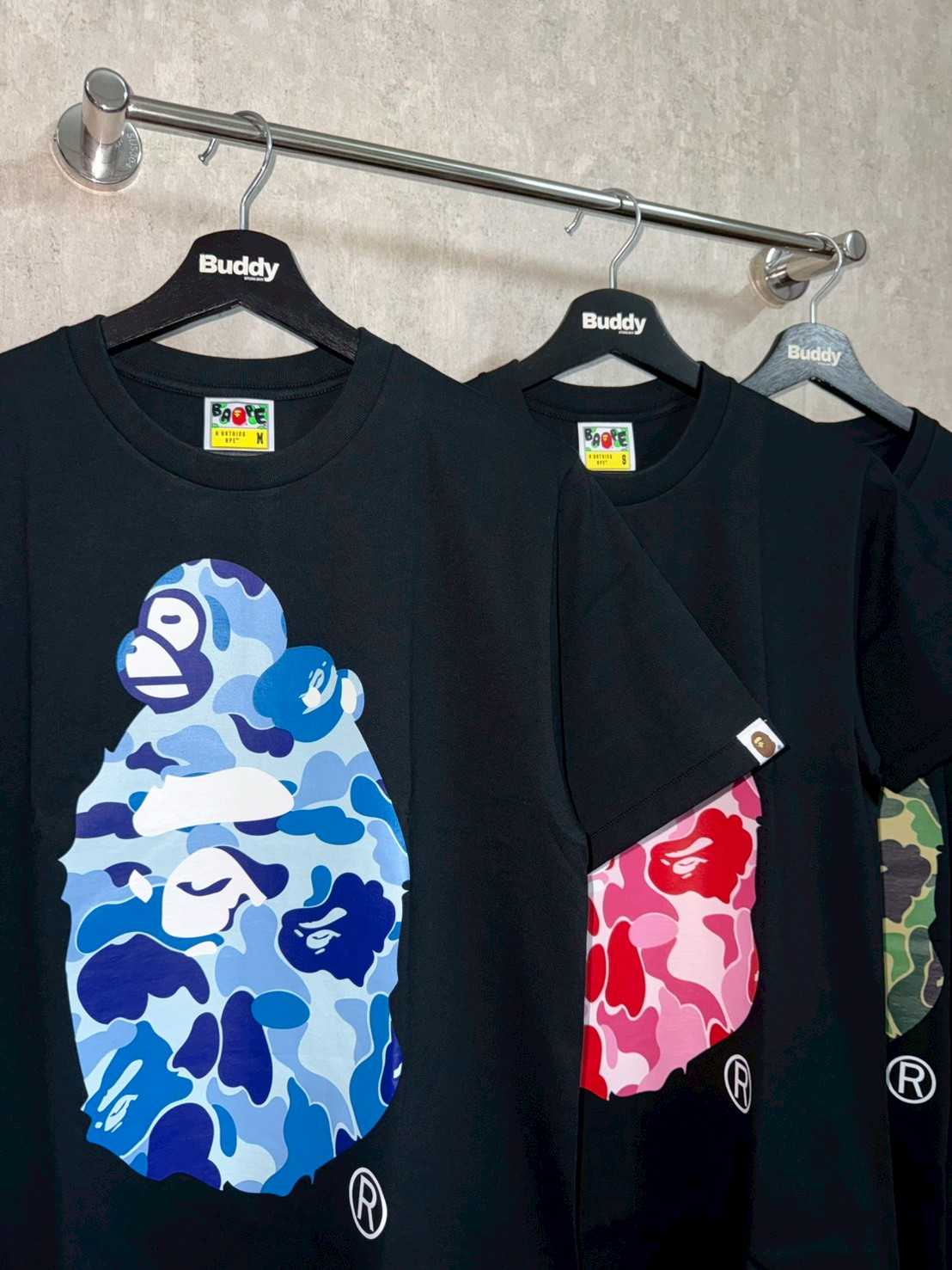 ABC CAMO MILO ON BIG APE TEE (Black-Blue,Black-Pink,Black-Green,White-Green)