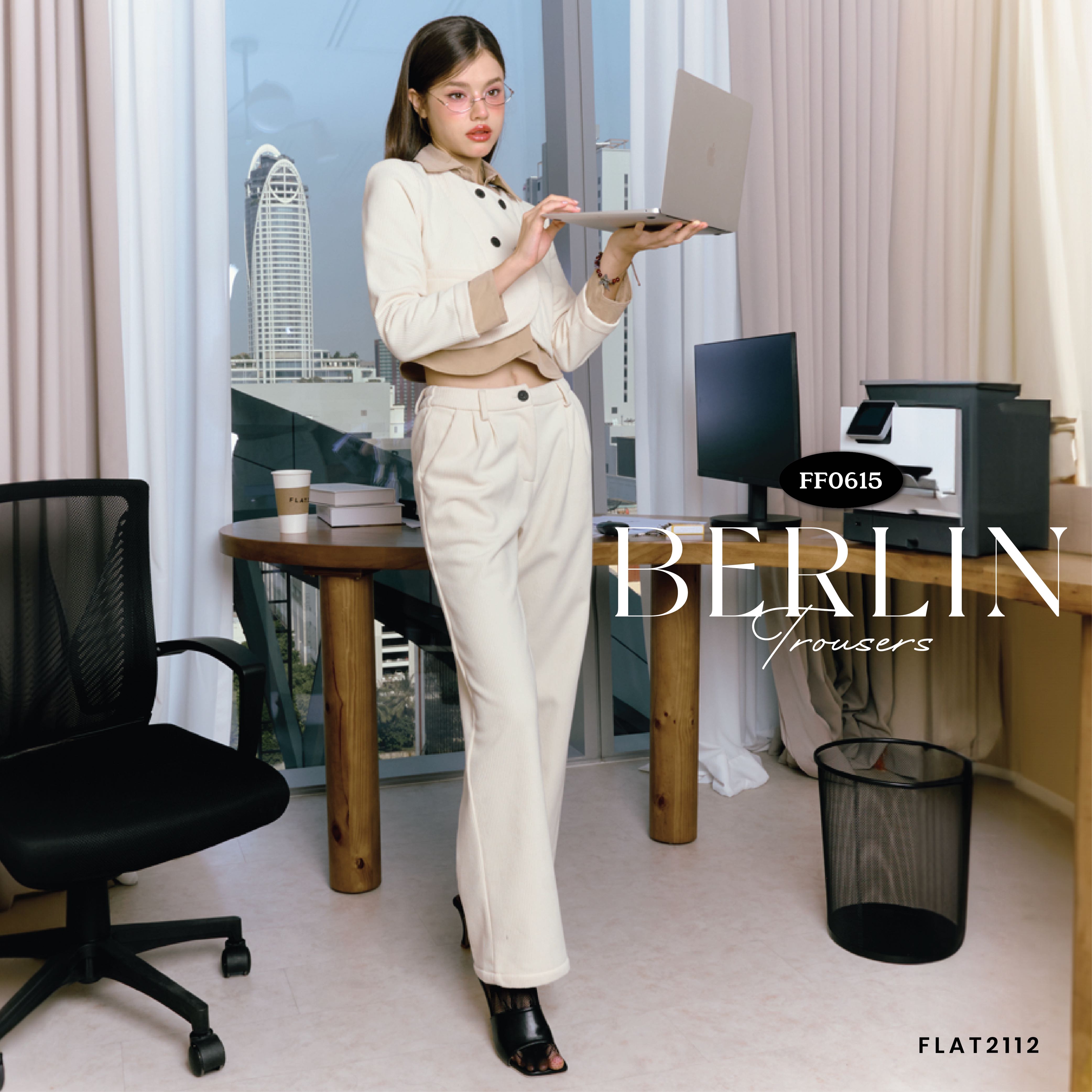FLAT2112 FF0615 : BERLIN TROUSERS กางเกงขายาวผ้าลูกฟูก
