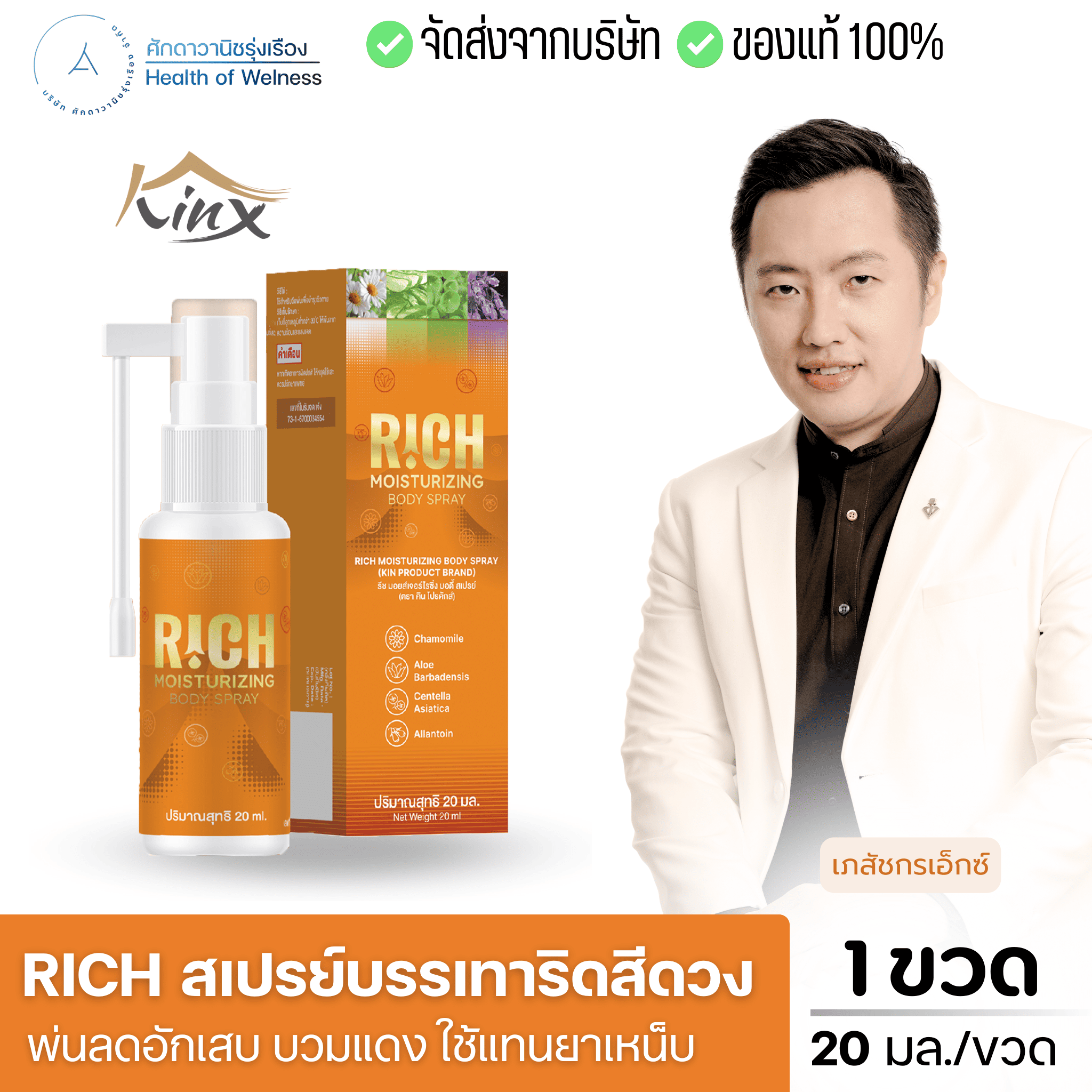 Rich Spray สเปรย์ลดอักเสบ ปวด บวม คัน ใช้คู่กับการทานริดเอ๊กซ์ ช่วยเสริมเรื่องการฟื้นฟูดูแลริดสีดวง