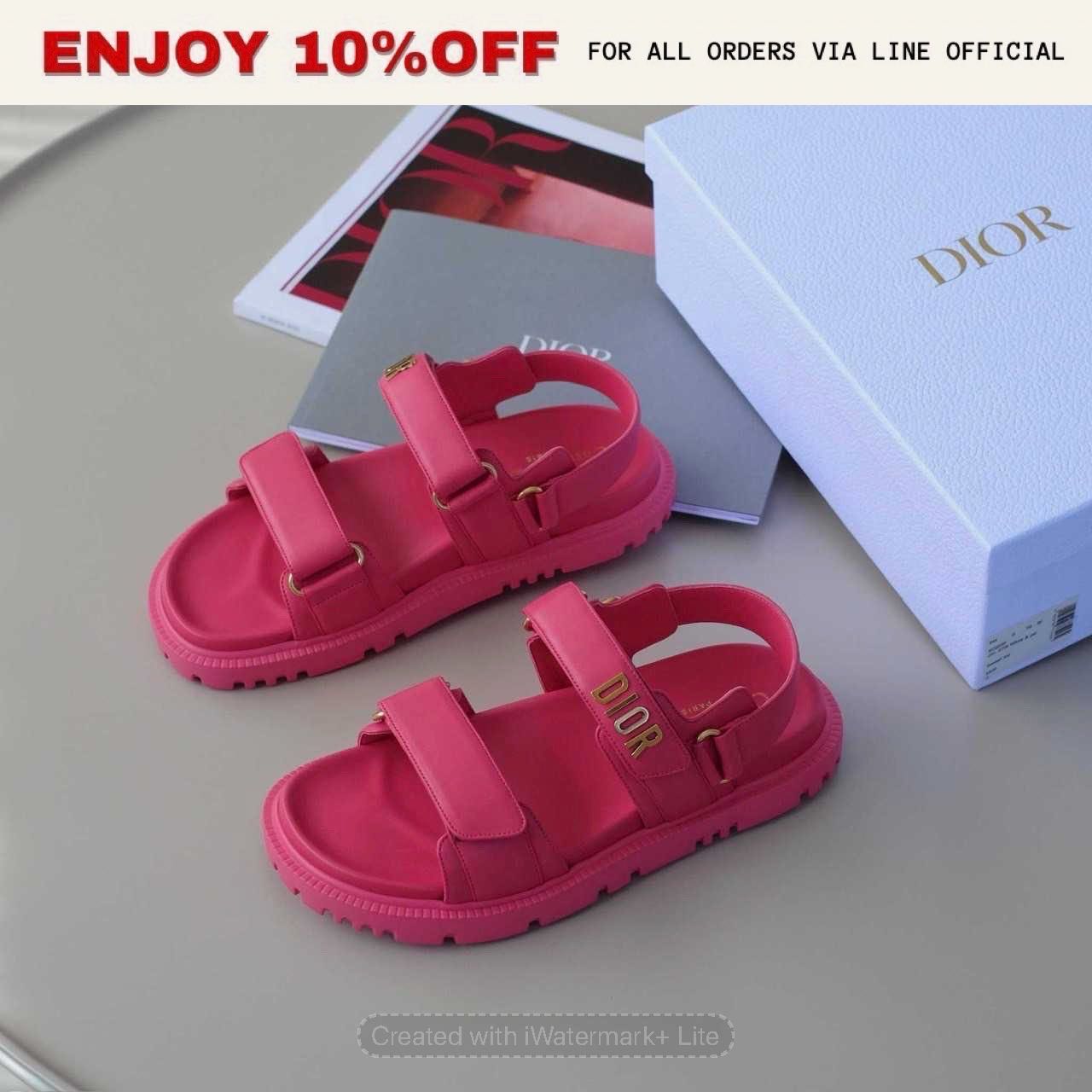 NEW! DIOR Dioract Sandals Raspberry Lambskin | Shoes