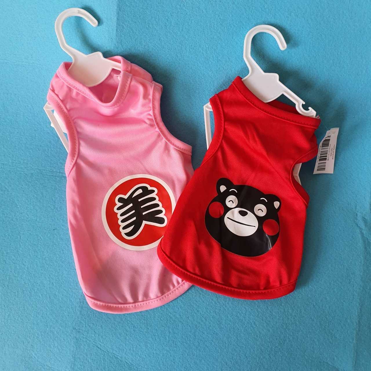 ชุดน้องหมาแมว เสื้อยืดพิมพ์ลาย แขนกุด ขนาด XS