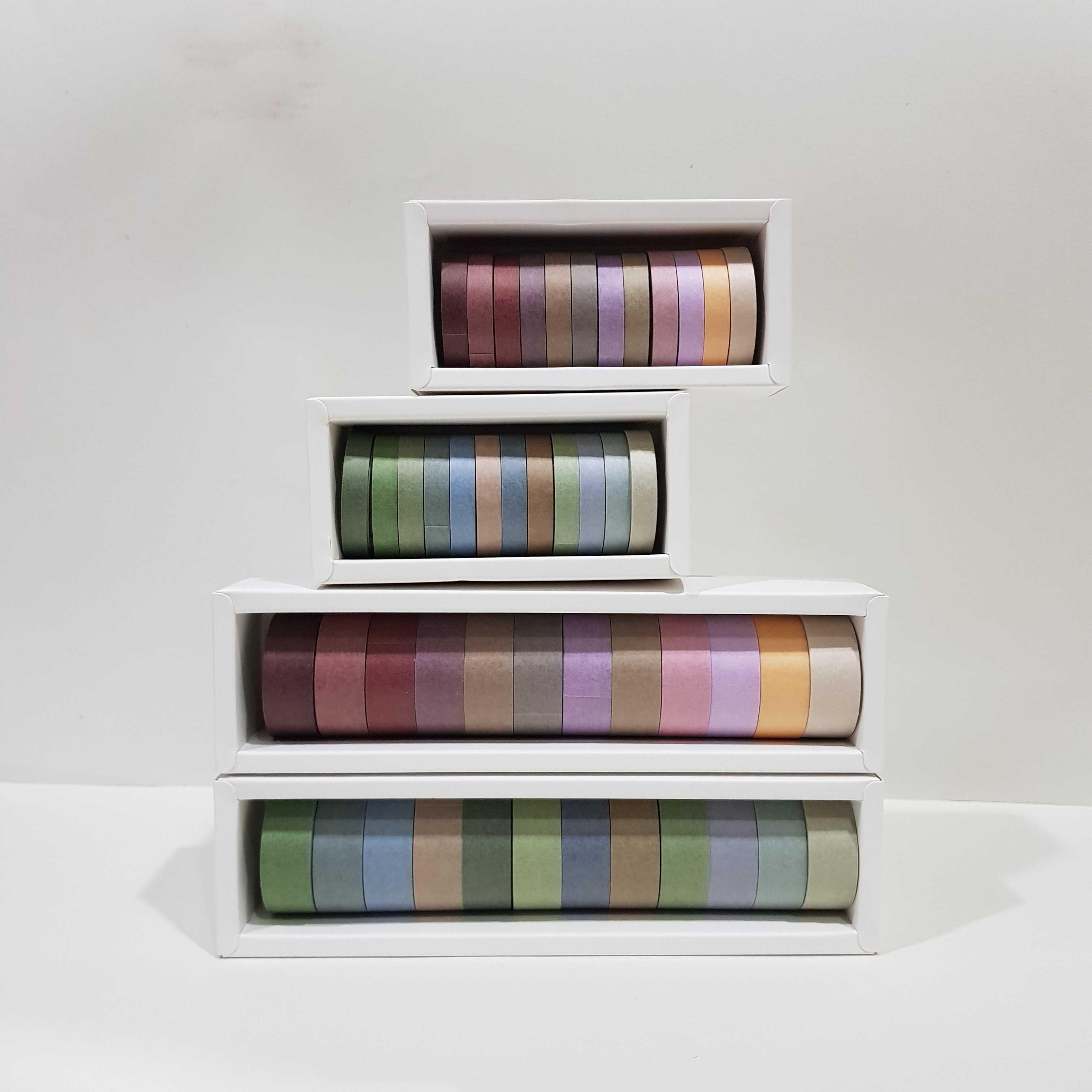 (พร้อมส่ง) earth tone tape เทปสีเอิร์ธโทน 12ม้วน