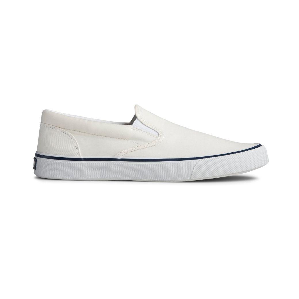 SPERRY STS22404 Striper II Slip On Sw White  รองเท้าผ้าใบ ผู้ชาย สีขาว ( SNK )