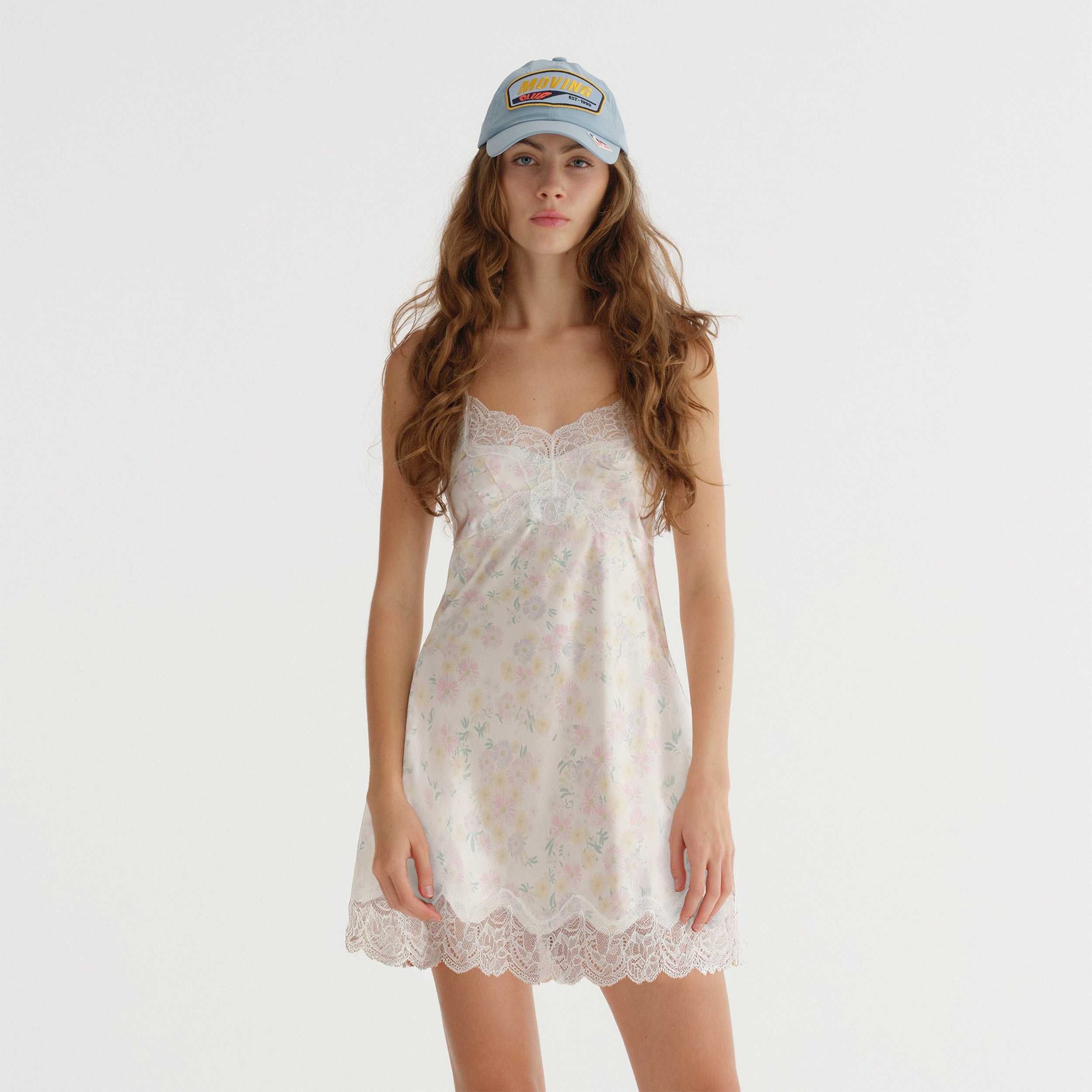 SATIN C FLOWER PRINT DRESS (YELLOW)