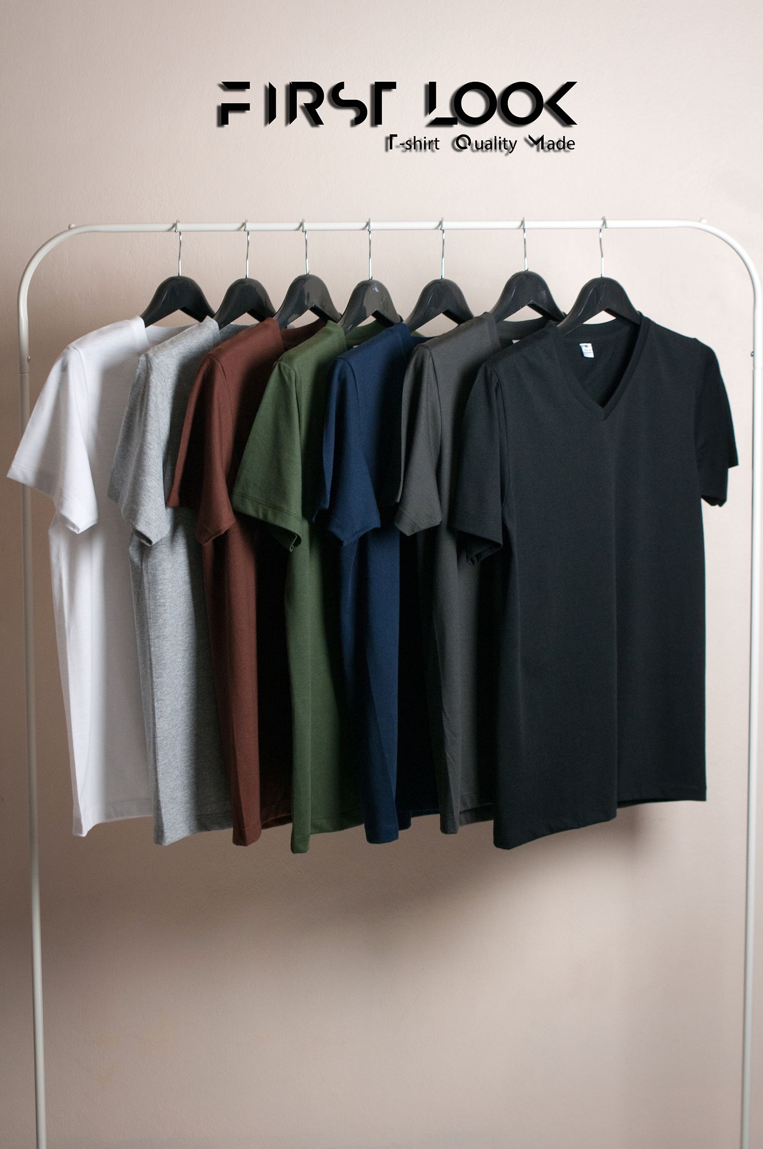 เสื้อยืดคอวี แขนสั้น มี 13 สีให้เลือก