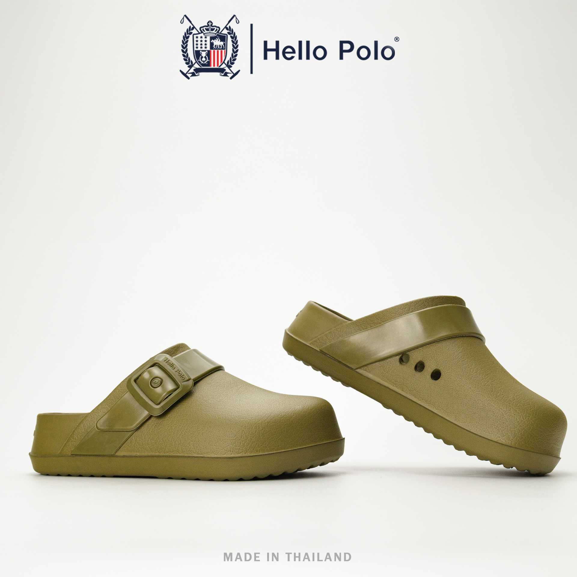 Hello Polo รุ่น HP8034A รองเท้าเปิดส้นแฟชั่นสำหรับผู้ชายและผู้หญิง EVA พื้นนุ่ม สบาย Size 36-45