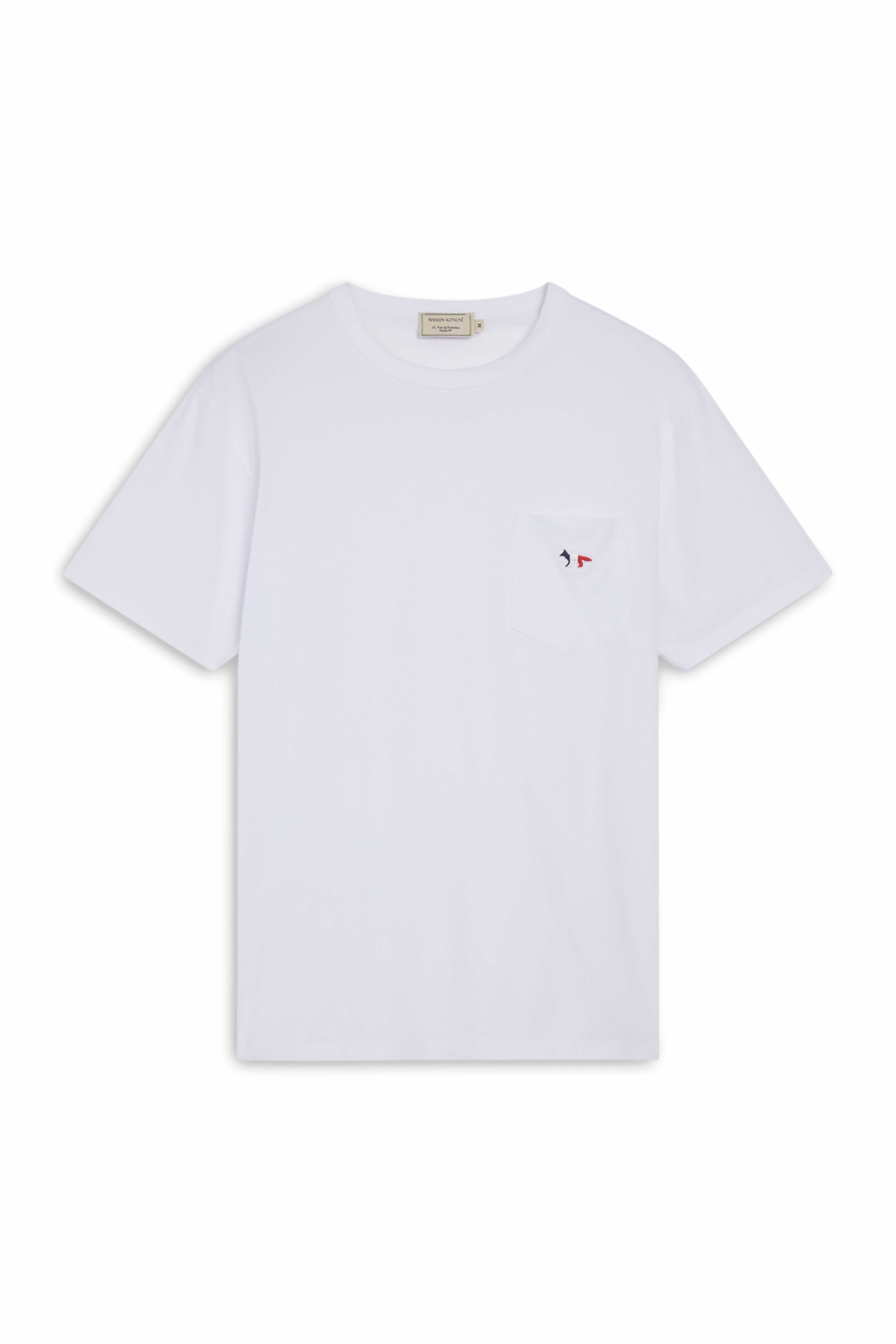 TRICOLOR FOX PATCH CLASSIC POCKET TEE-SHIRT - WHITE