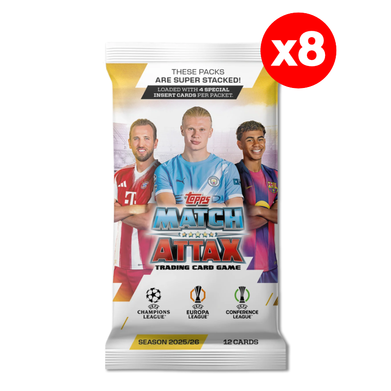 Match Attax UCC 25/26 x8 Packs / การ์ดฟุตบอลแมตช์แอทแทค UCC ซองสุ่ม (8 ซอง)
