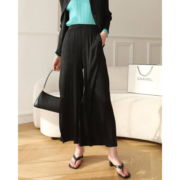 ยาว37นิ้ว! 2MUAY รุ่น GJO7271 กางเกงอัดพลีทงานคุณภาพ BAT STRAIGHT LAYER PLEATED PANTS 18สี FREE SIZE