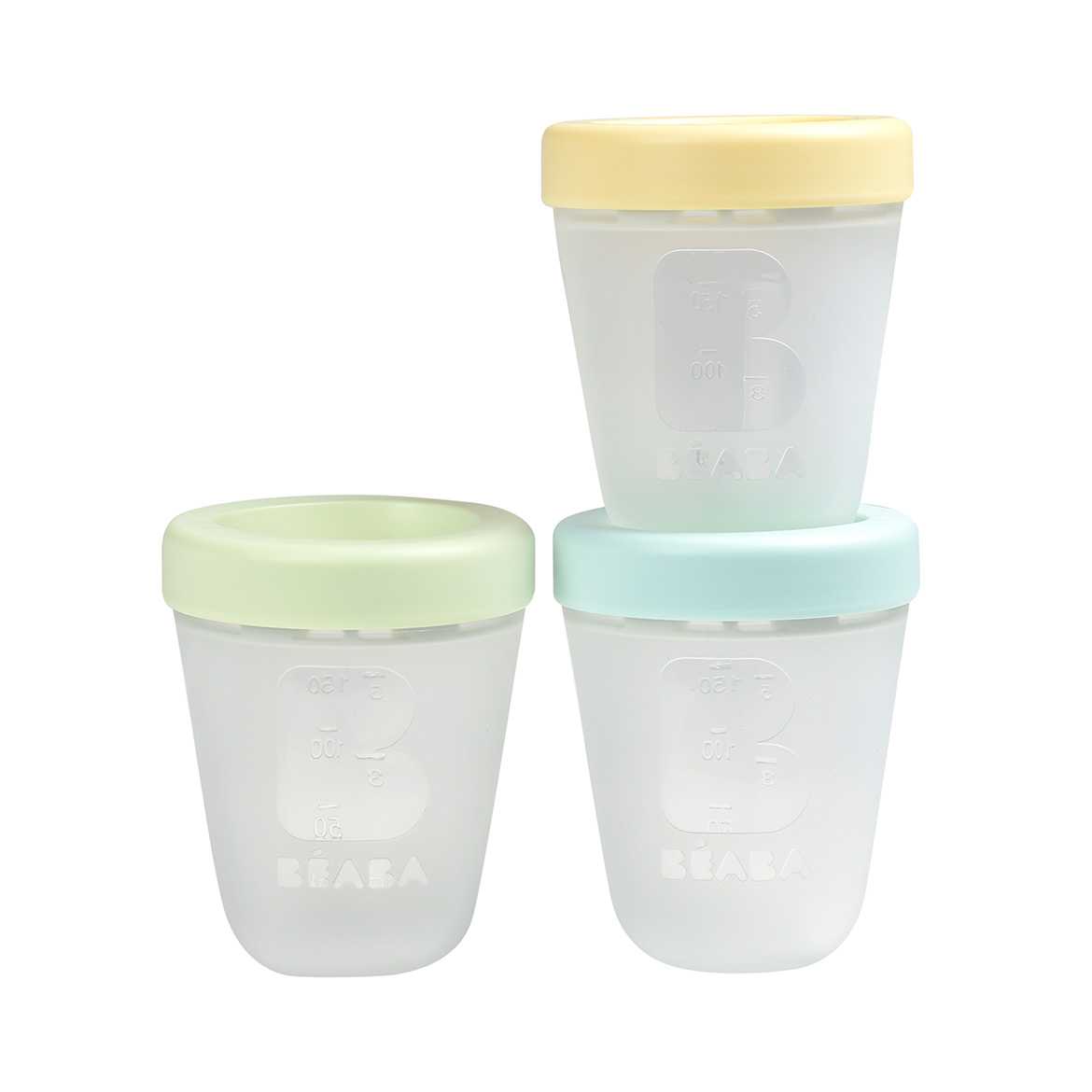 BEABA ชุดกระปุกเก็บถนอมอาหารซิลิโคน 3 ชิ้น Set of 3 x 200 ml Portions Silicone - Spring