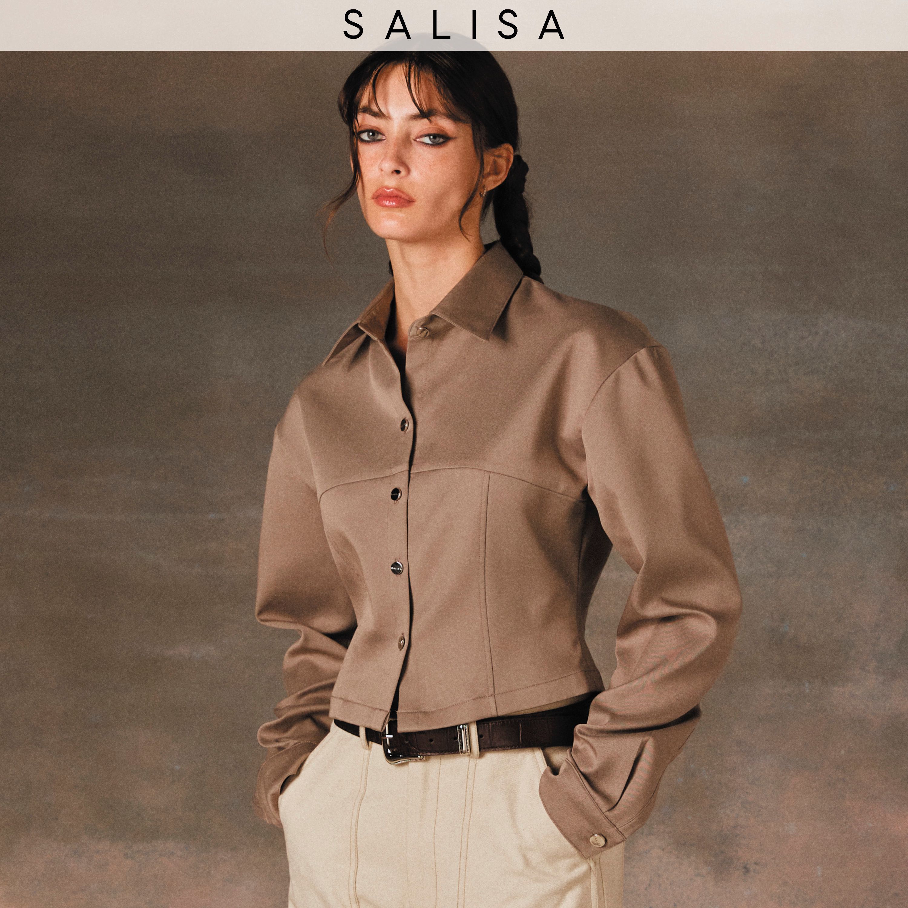 CORSET SHIRT Cropped Taupe