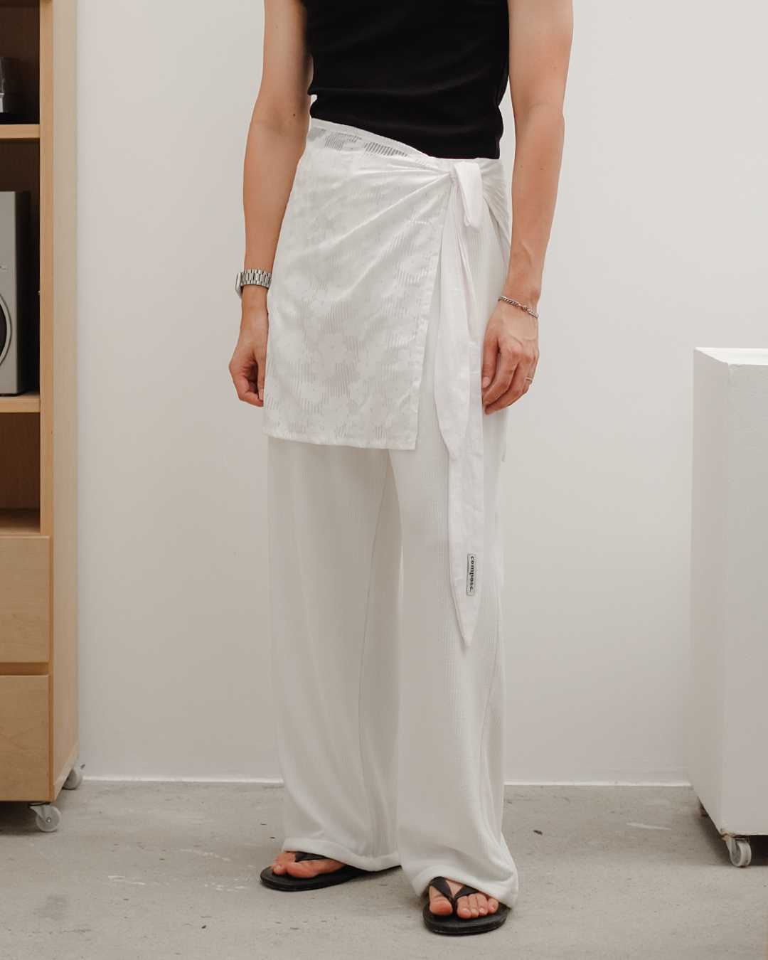 Resort Texture-Layered Pants (Full Length.)