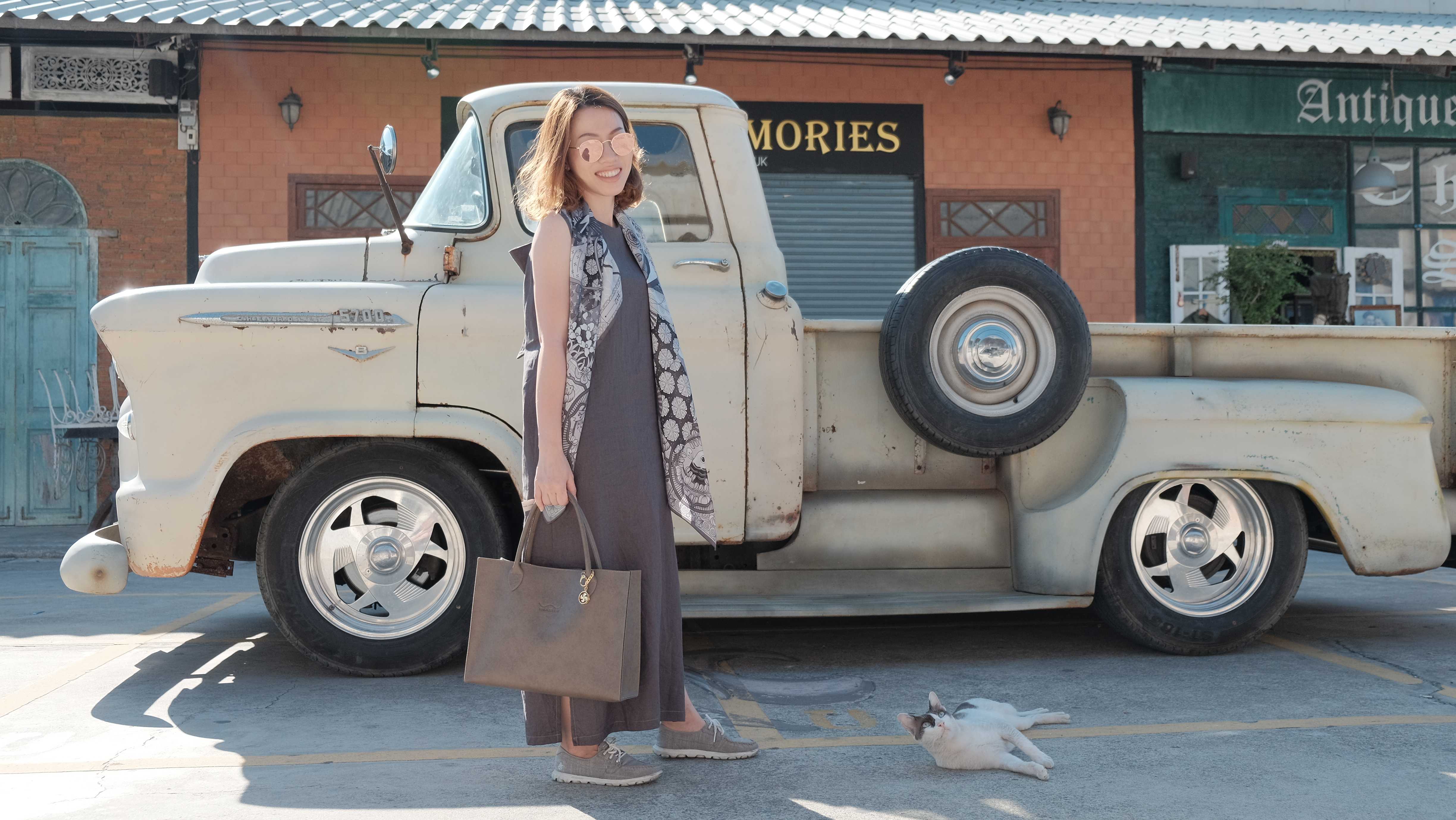Waralee's Day กระเป๋าถือหนังเทียม หูสั้น ทรงเหลี่ยม  สีน้ำตาล (Taupe)