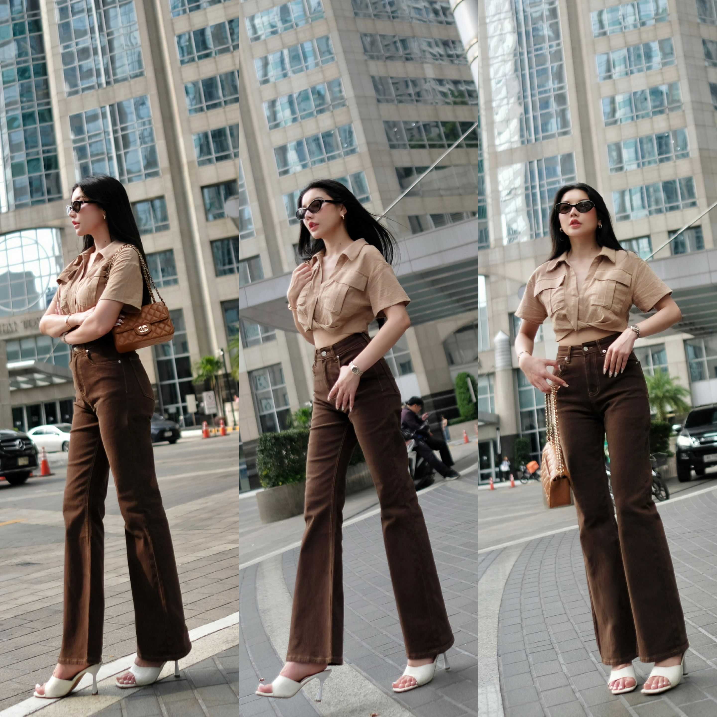 TLP0545 Brownie High Waist Flared Jeans