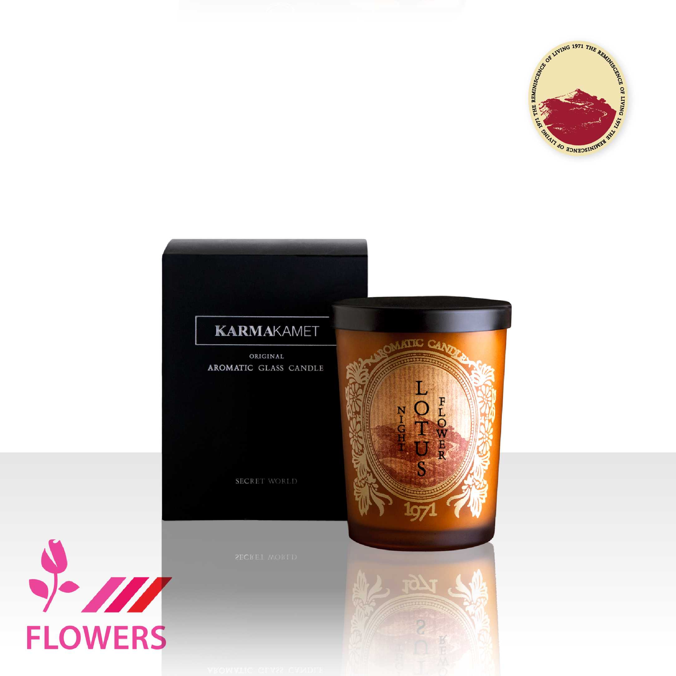Original Aromatic Glass Candle /  Flowers