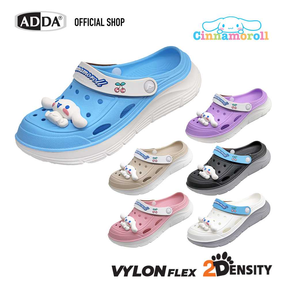ADDA 2density รองเท้าแตะ รองเท้าลำลอง สำหรับผู้หญิง แบบสวมหัวโต Cinnamoroll รุ่น 5TD88WF (ไซส์ 4-6)
