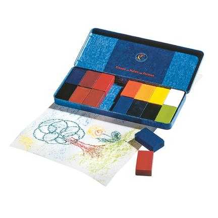 สต้อกมาร์ สีเทียนขี้ผึ้ง ก้อนสีเหลี่ยมผืนผ้า  16 สี Stockmar wax blocks ass. 16 colours tin box