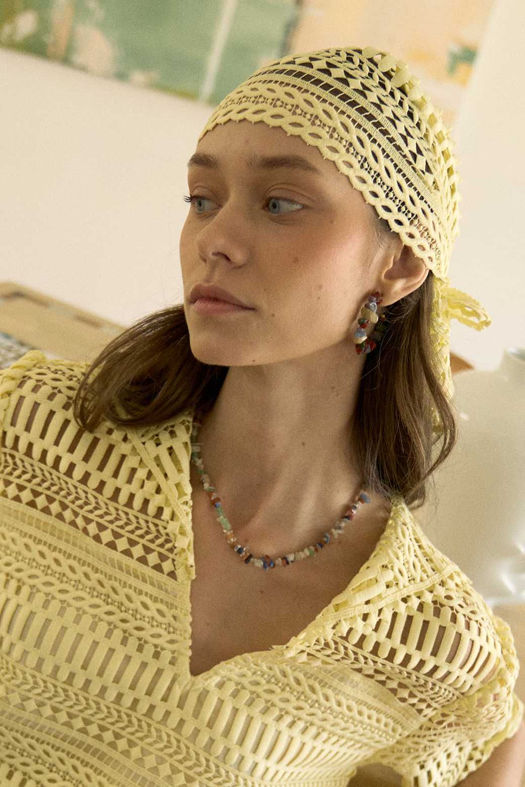 ( พร้อมส่ง ) Perana!!ผ้าโผกหัว Head Scarf เข้าเซทกับชุด Tina Collection(สีเหลือง Yellow)