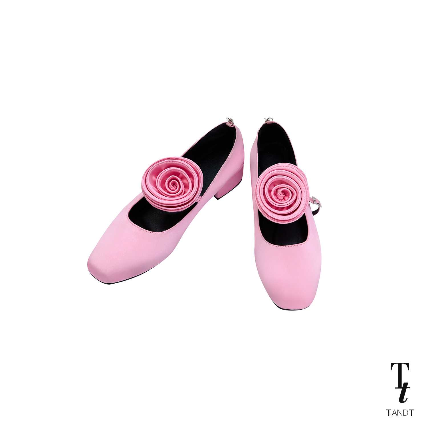 TandT - CLASSY MARY PINK SHOES - MATTE SATIN ROSEMARY-JANE SHOES