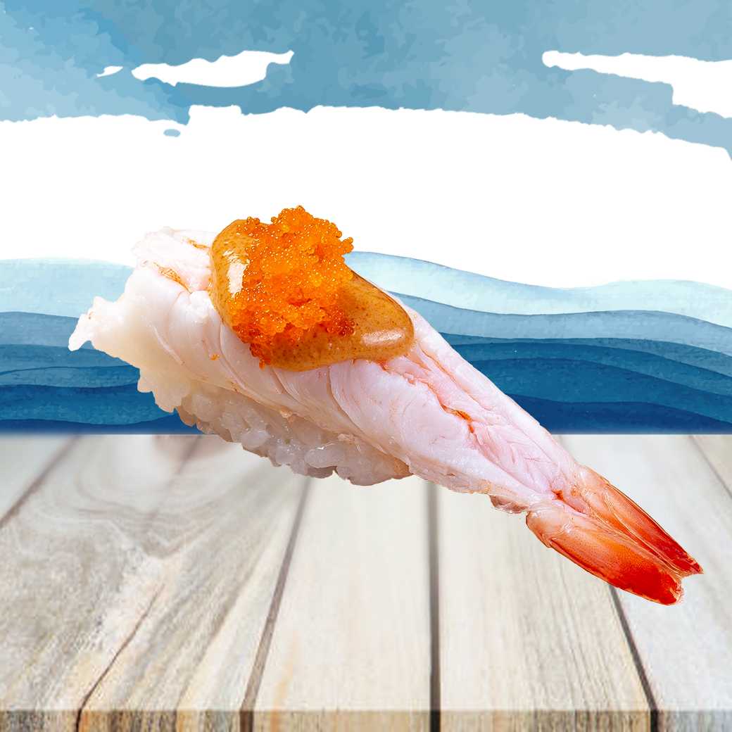 Ebi Aburi Teri Nigiri	ข้าวปั้นหน้า กุ้ง เทริยากิ