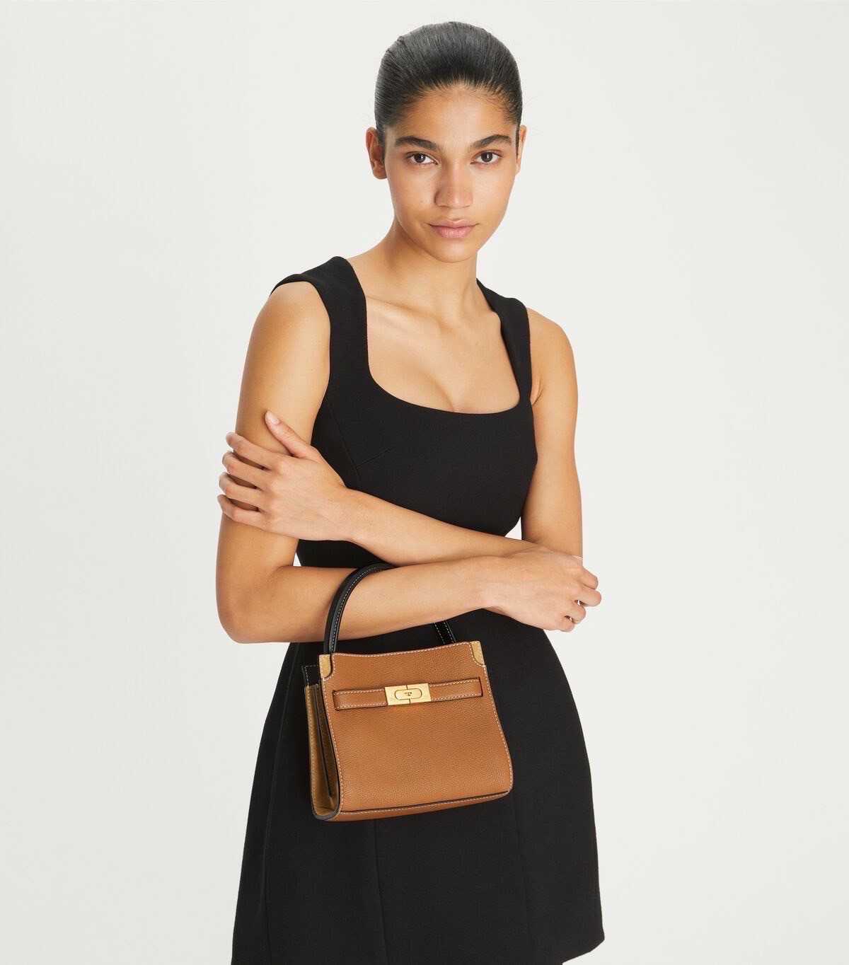 กระเป๋าสะพายหนังแท้ Tory Burch Lee Radziwill Petite Double Bag