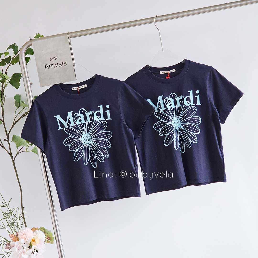 Mardi Slim T-Shirt Flowermardi (Navy Sky)