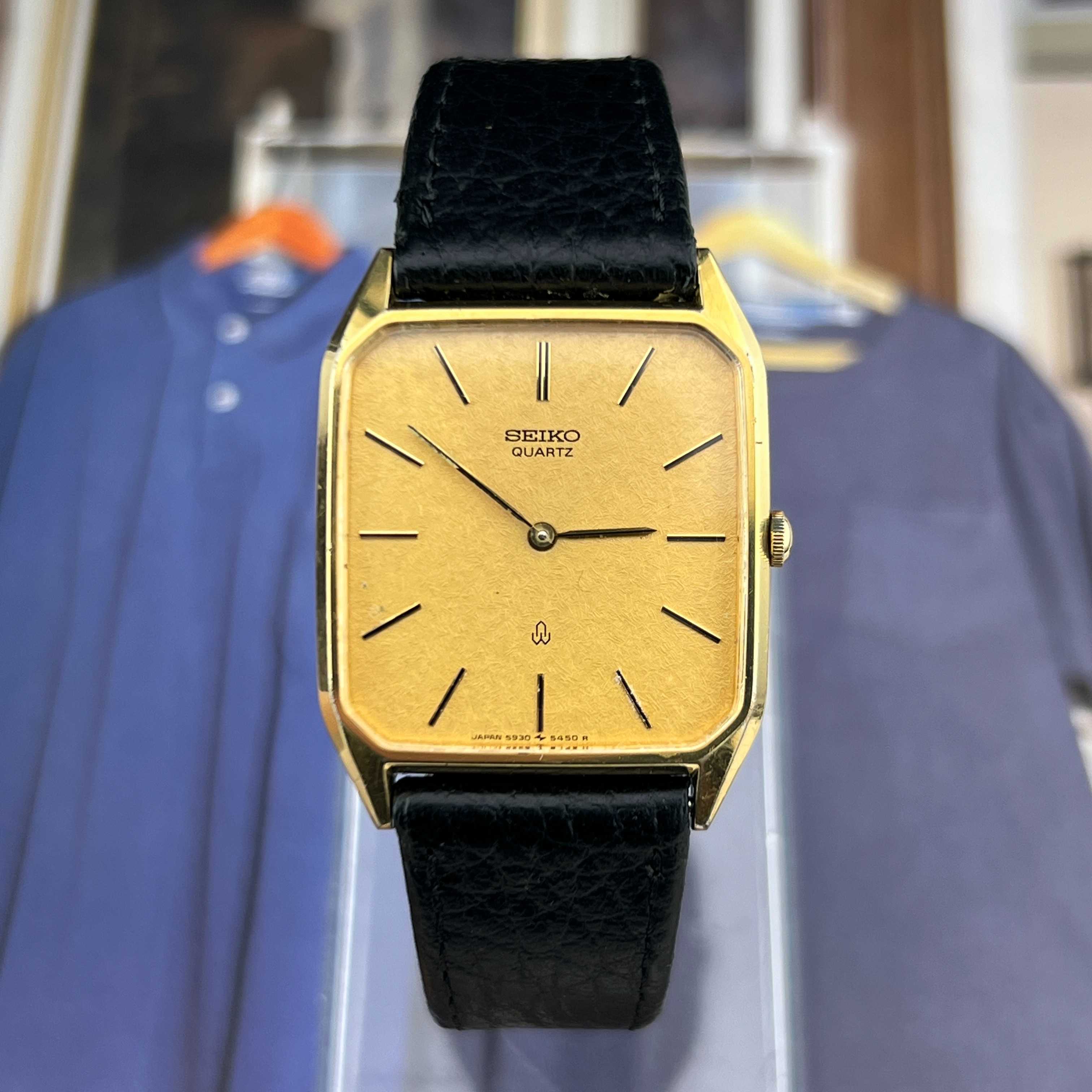 Vintage Seiko Chariot Quartz Gold Dial Ref.5930-5460 Japan 1983