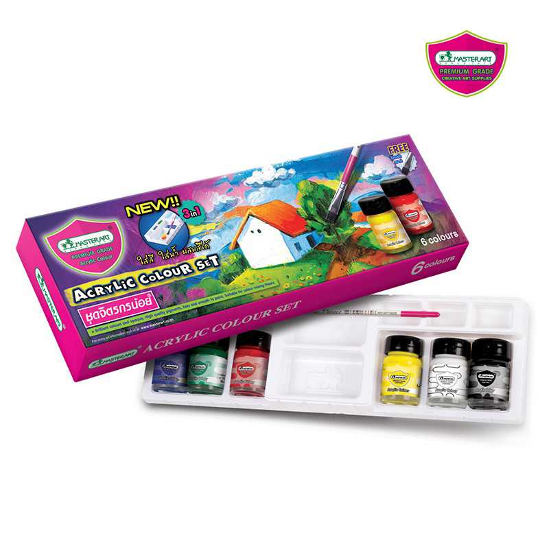 Master Art มาสเตอร์อาร์ต สีอะครีลิค ชุดจิตรกรน้อย 6 สี