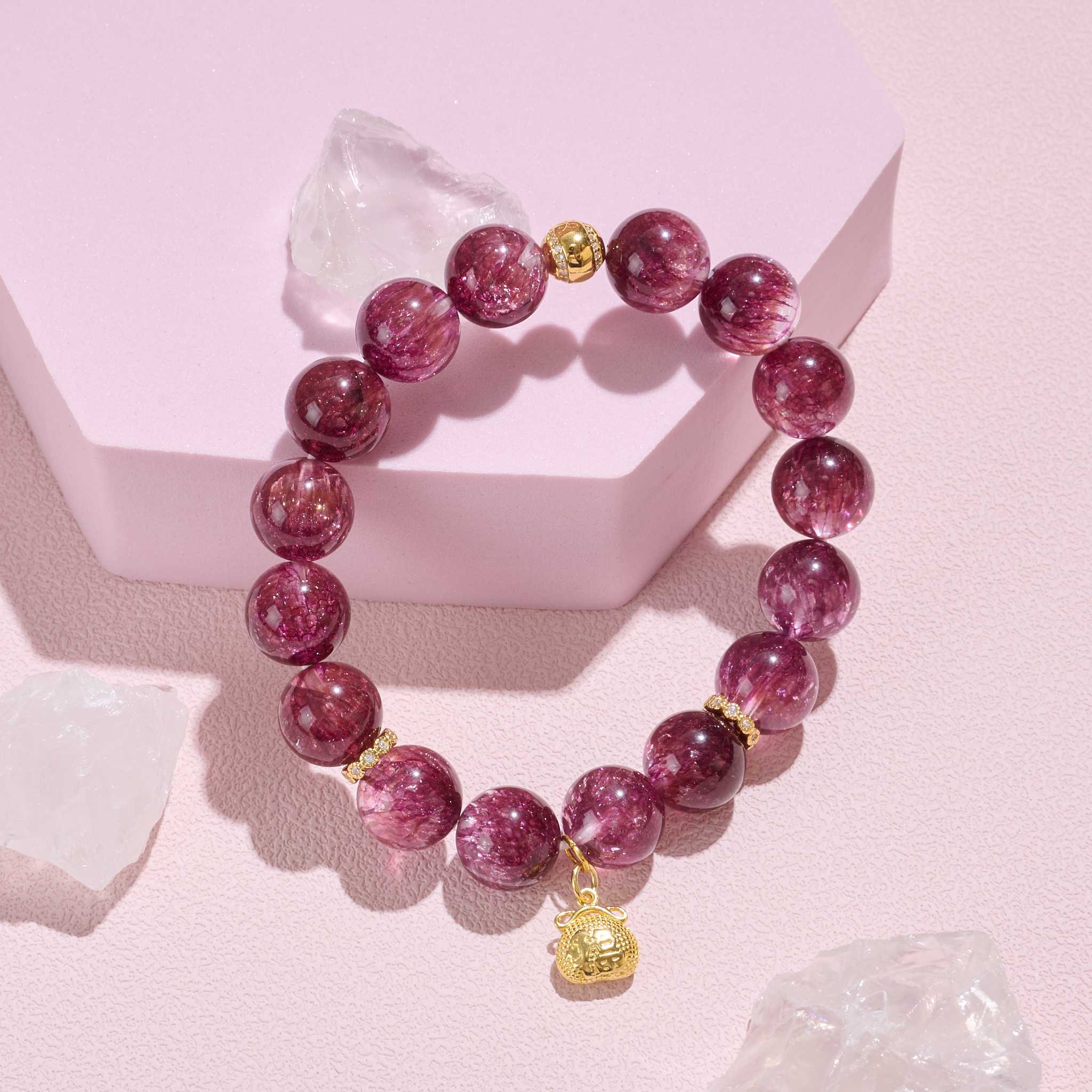 กำไลหินช่วยให้คุมอารมณ์ได้อย่างดี ไม่วีนไม่เหวี่ยง Pink Tangerine Quartz🩷