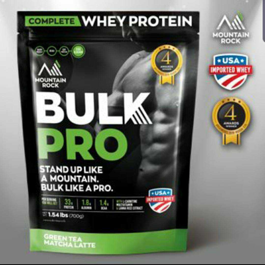 MTR : WHEY PROTEIN (GREEN TEA MATCHA LATTE) สูตร Bulk Pro โปรตีนสูง 33g เสริมสร้างมวลกล้ามเนื้อ