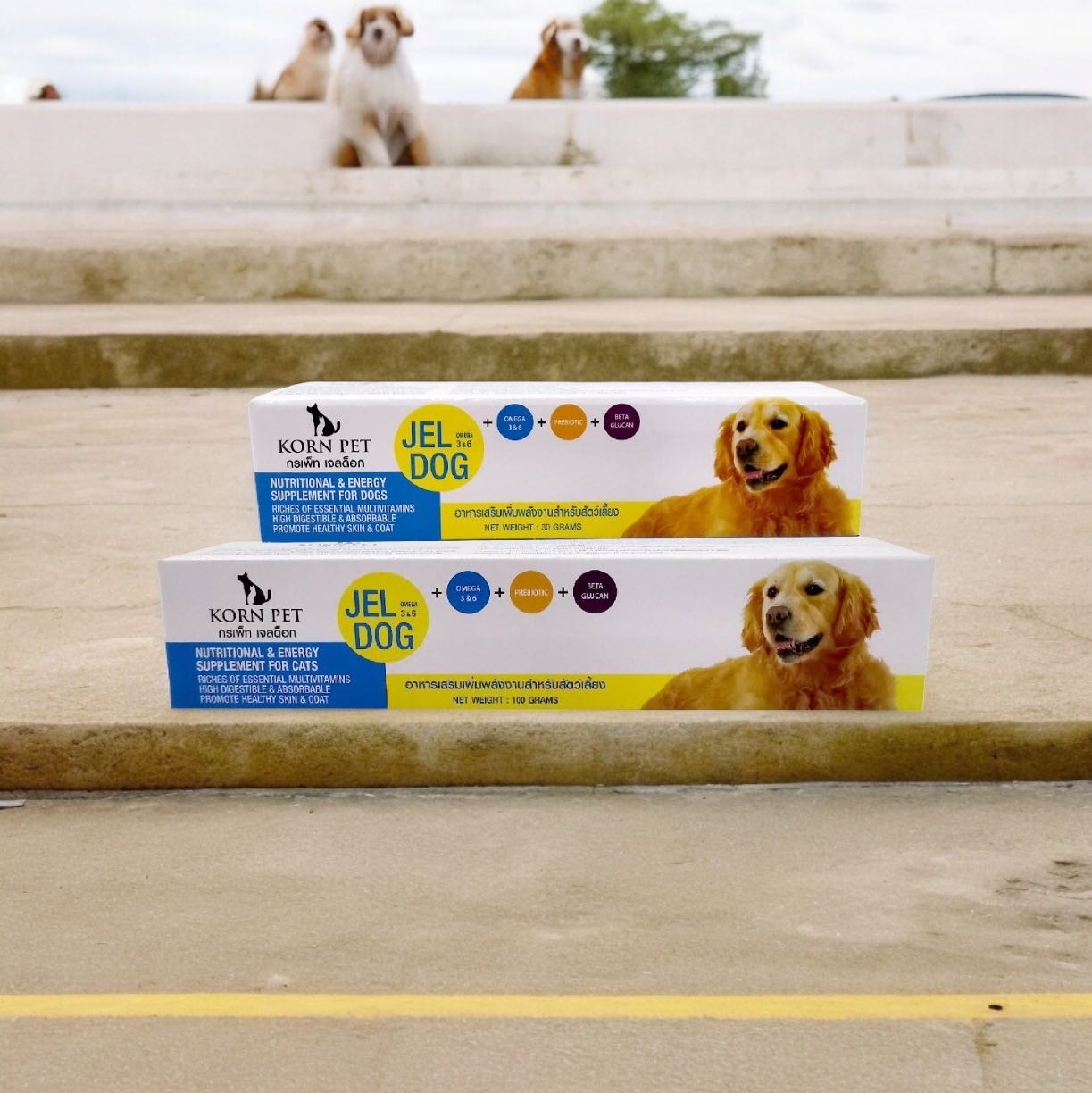 ￼อาหารเสริมสุนัข เจลอาหารเสริมเพิ่มพลังงาน korn pet jel dog ขนาด 30 และ 100 กรัม