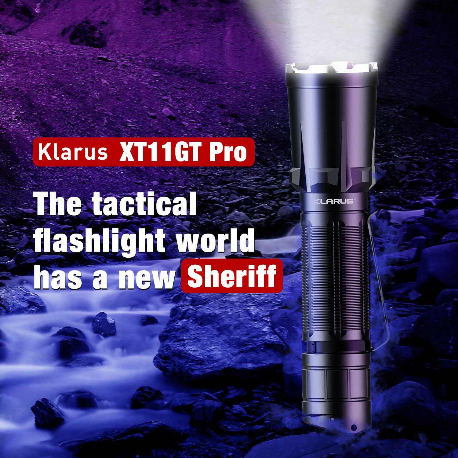 ไฟฉายแบรนด์Klarus รุ่นXT11GT PRO  Turbo และ Strobe ทันที สวิทซ์ท้ายควบคุมง่ายและเร็ว