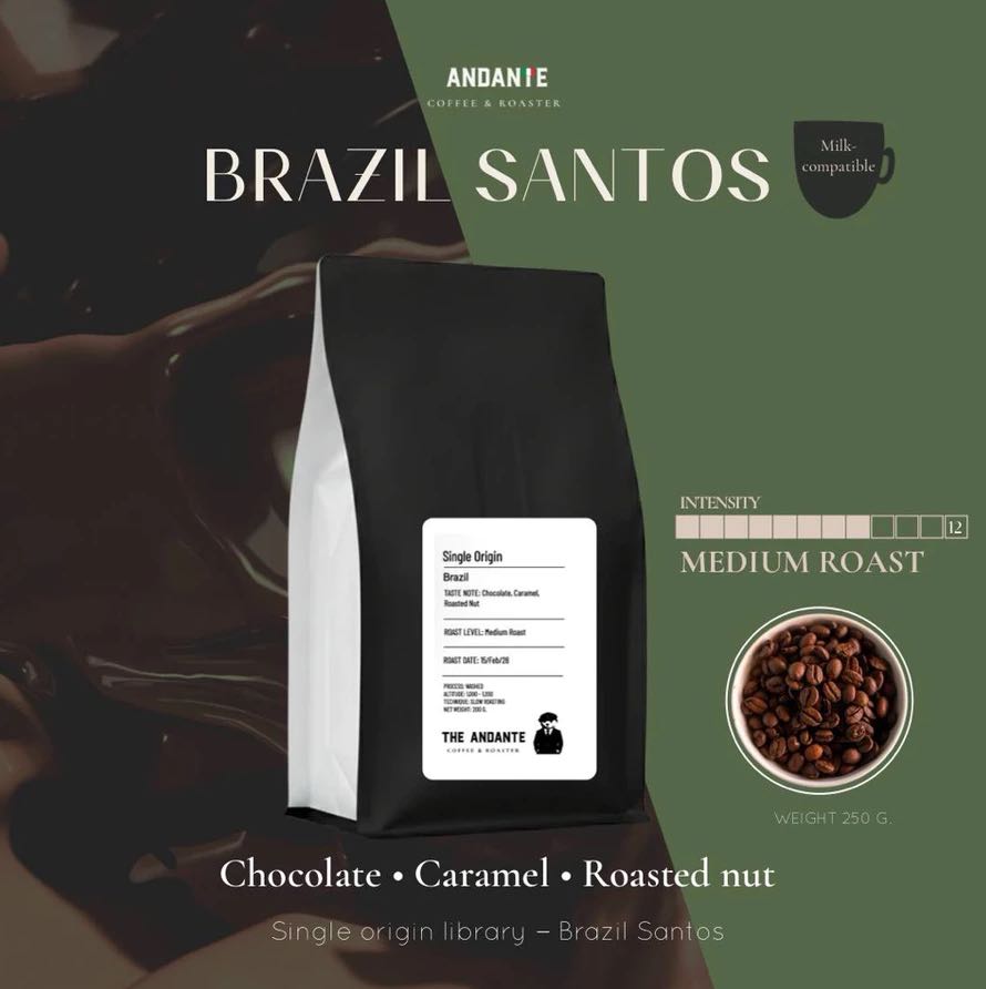 Brazil Santos – Whole Bean 200g | เมล็ดกาแฟ บราซิล ซานโตส