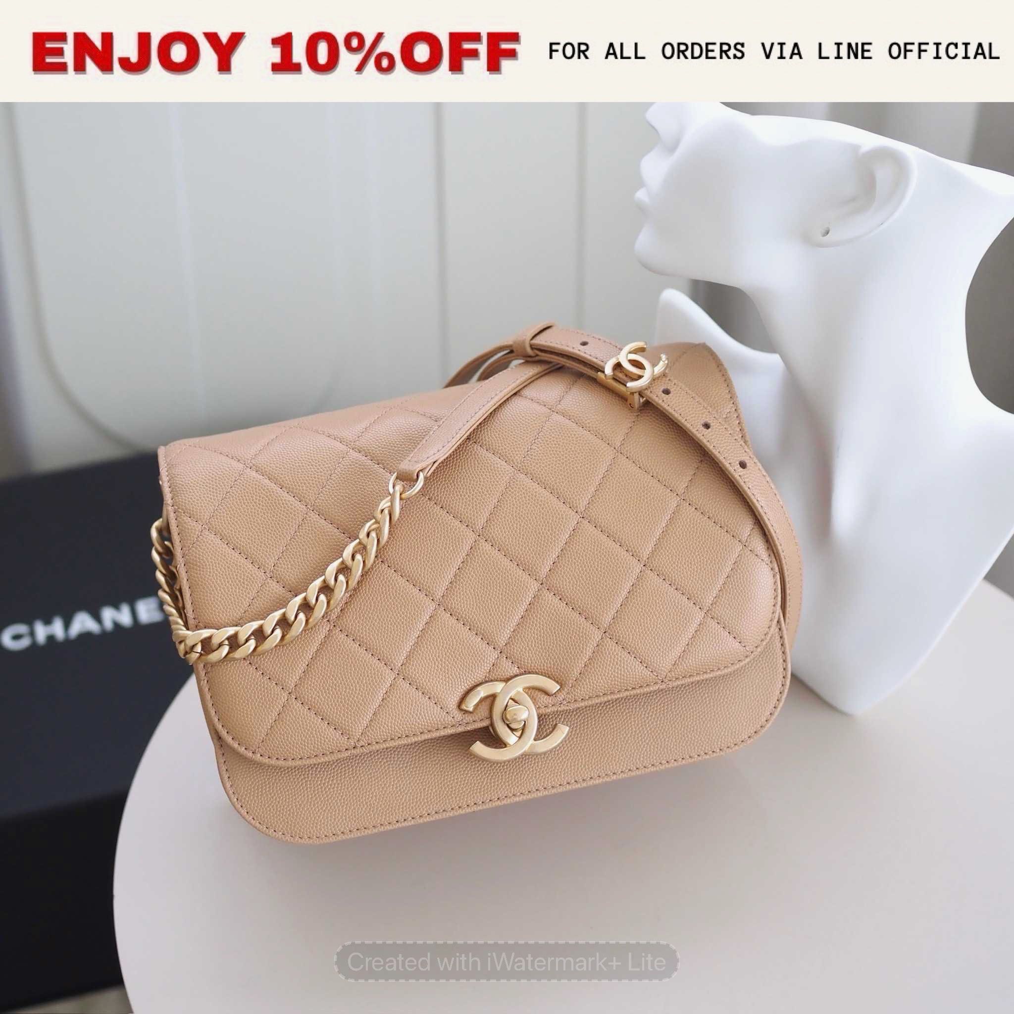 📍USED📍CHANEL Messenger สี Beige Caviar GHW Microchip | Bag