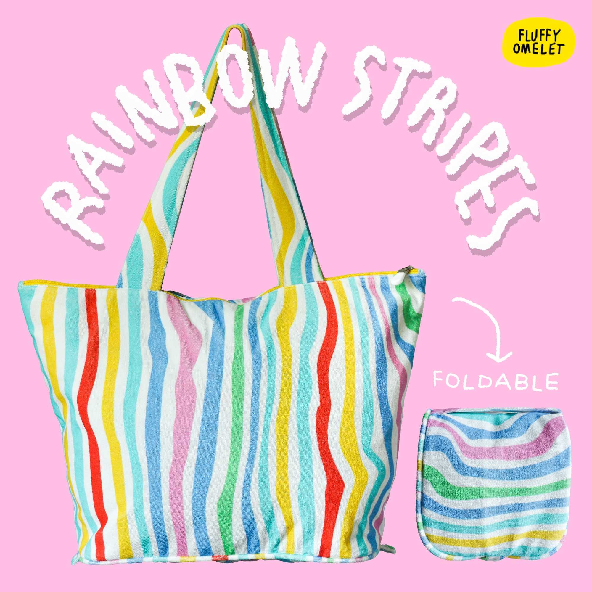 RAINBOW STRIPES TOWEL TRAVEL BAG