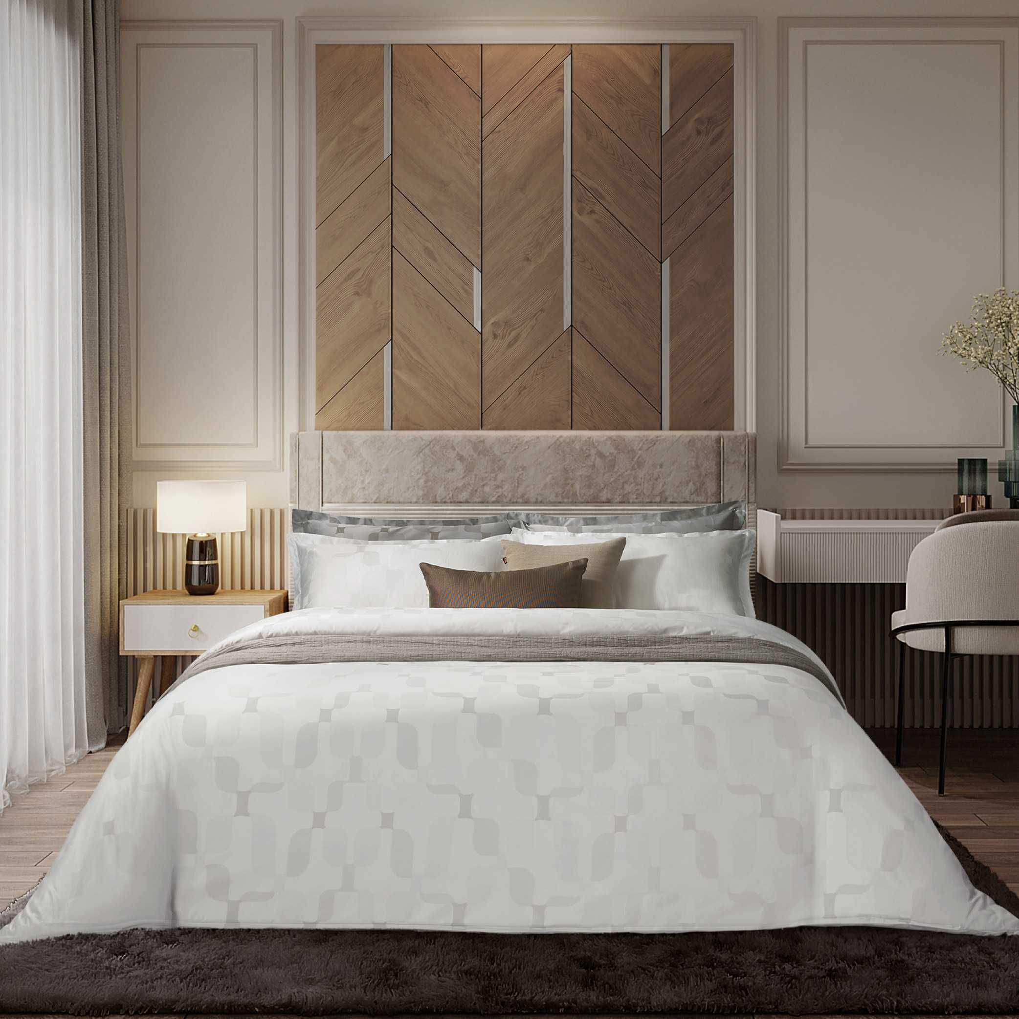 ชุดผ้าปูที่นอนรัดมุม ขนาด 5 ฟุต JAIPUR Collection 650 Series